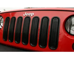 Rugged Ridge Grille Insert, Billet Style, Black; Jeep Wrangler JK 2007-2018