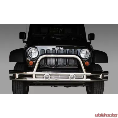 Rugged Ridge Tube Bumper, Front, 3 Inch, Stainless Steel; Jeep Wrangler JK 2007-2018 - 11563.10