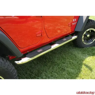 Rugged Ridge Tube Side Step Kit, Round, 4 Inch, Stainless; 07-18 Wrangler, 4 Door Jeep Wrangler 2007-2018 - 11593.10
