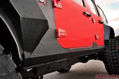 Rugged Ridge Body Armor Cladding, Rocker Panel Guard, Steel; Jeep Wrangler JK 2007-2018 - 11615.10