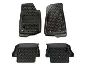 Rugged Ridge All Terrain Floor Liner Kit, Front/Rear, Black, 18-20 Jeep Wrangler JL, 2 Dr Jeep Wrangler 2018-2020