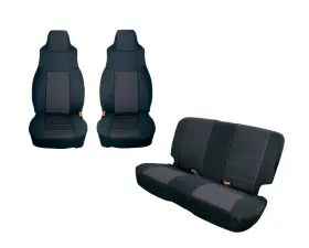 Rugged Ridge Seat Cover Kit, Black; 91-95 Jeep Wrangler YJ Jeep Wrangler 1991-1995