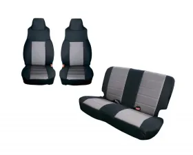 Rugged Ridge Seat Cover Kit, Black/Gray; 91-95 Jeep Wrangler YJ Jeep Wrangler 1991-1995