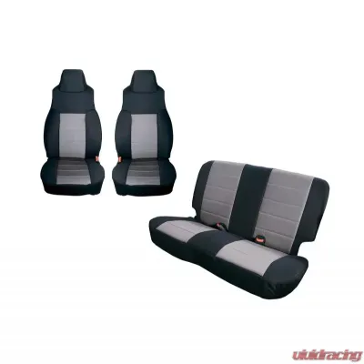 Rugged Ridge Seat Cover Kit, Black/Gray; 91-95 Jeep Wrangler YJ Jeep Wrangler 1991-1995 - 13291.09