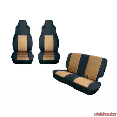 Rugged Ridge Seat Cover Kit, Black/Tan; 03-06 Jeep Wrangler TJ Jeep Wrangler 2003-2006 - 13293.04