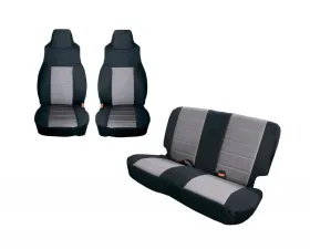 Rugged Ridge Seat Cover Kit, Black/Gray; 03-06 Jeep Wrangler TJ Jeep Wrangler 2003-2006