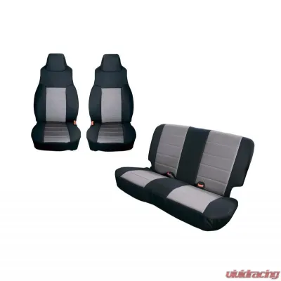 Rugged Ridge Seat Cover Kit, Black/Gray; 03-06 Jeep Wrangler TJ Jeep Wrangler 2003-2006 - 13293.09