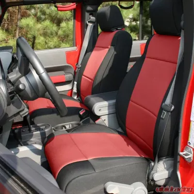 Rugged Ridge Seat Cover Kit, Black/Red; 07-10 Jeep Wrangler Unlimited JKU, 4 Door Jeep Wrangler 2007-2010 - 13295.53