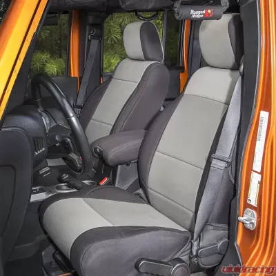 Rugged Ridge Seat Cover Kit, Black/Gray; 11-18 Jeep Wrangler JK, 2 Door Jeep Wrangler 2011-2018 - 13296.09