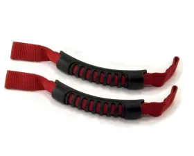 Rugged Ridge Grab Handle Kit, Front, Headrest Mounted, Red; 07-21 Wrangler / 20-21 Gladiator Jeep
