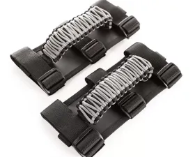 Rugged Ridge Grab Handle Kit, Paracord, Gray/Black; 55-19 Jeep CJ/Wrangler/Gladiator Jeep