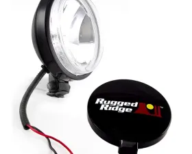 Rugged Ridge Light Kit, Halogen, 6 Inch Slim, Black, Steel Housing