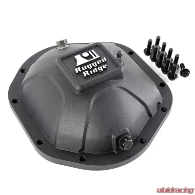 Rugged Ridge Boulder Aluminum Differential Cover, Black, for Dana 44 Jeep - 16595.12