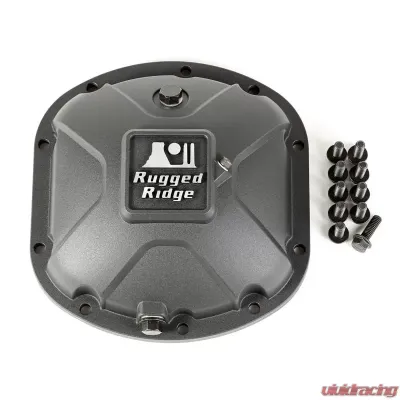 Rugged Ridge Boulder Aluminum Differential Cover Black for Dana 30 Jeep - 16595.13