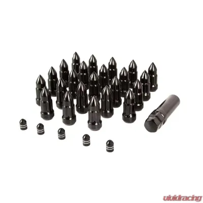 Rugged Ridge Wheel Lug Nut/Valve Stem Cap Kit, Bullet Style, Black - 16715.27