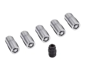 Rugged Ridge Wheel Lock Nut Set, 5 Nuts With Key, Chrome, M14-1.5
