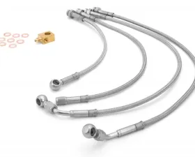 Rugged Ridge Brake Hose Kit, Braided Stainless Steel; Jeep Wrangler JK 2007-2018