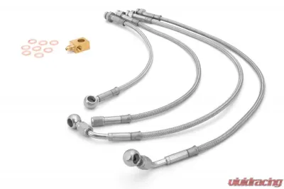 Rugged Ridge Brake Hose Kit, Braided Stainless Steel; Jeep Wrangler JK 2007-2018 - 16734.10