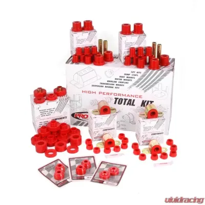 Rugged Ridge This red polyurethane bushing kit from Prothane fits 76-79 Jeep CJ5 and CJ7. Jeep 1976-1979 - 18350.02