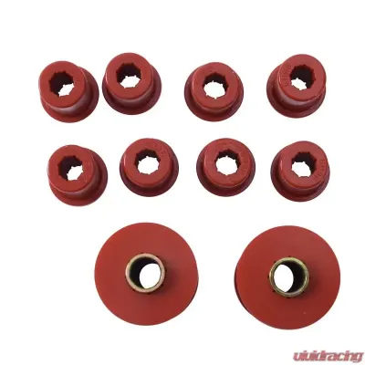 Rugged Ridge Suspension Leaf Spring Bushing Kit, Rear, Red; 76-86 Jeep CJ5/CJ7/CJ8 Jeep - 18365.01