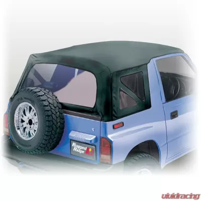 Rugged Ridge Soft Top, Black Denim, Clear Windows; 88-94 Suzuki Sidekicks Chevrolet Tracker 1989-1991 - 53702.15