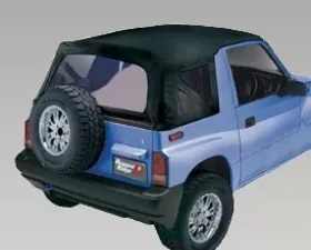 Rugged Ridge XHD Soft Top, Black Denim, Clear Windows; 88-94 Suzuki Sidekicks Chevrolet Tracker 1989-1991