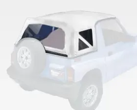 Rugged Ridge XHD Soft Top, White Denim, Clear; 88-94 Suzuki Sidekick/Geo Tracker Chevrolet Tracker 1989-1991