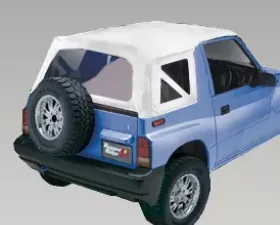Rugged Ridge XHD Soft Top, White Denim, Clear Windows; 95-98 Suzuki Sidekicks