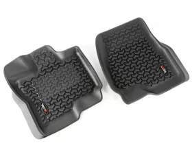 Rugged Ridge Floor Liner, Front; Black, 2015-2021 Ford F-150/Raptor/Extended/Super Crew Cab Ford