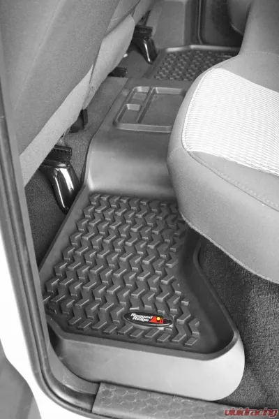 Rugged Ridge All Terrain Floor Liner, Rear, Black; 02-18 Ram 1500-3500 Quad - 82953.10