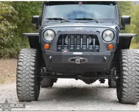 Rock-Slide Engineering Rigid Shorty Front Bumper / Complete With Winch Plate Jeep Wrangler 2007-2018