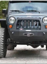 Rock-Slide Engineering Rigid Shorty Front Bumper / Complete With Winch Plate Jeep Wrangler 2007-2018                                     - FB-S-100-JK - Image 3