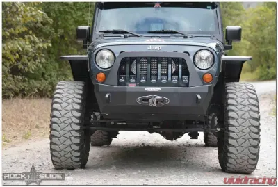 Rock-Slide Engineering Rigid Shorty Front Bumper / Complete With Winch Plate Jeep Wrangler 2007-2018 - FB-S-100-JK