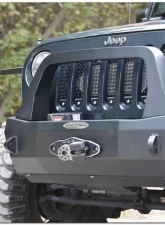 Rock-Slide Engineering Rigid Shorty Front Bumper / Complete With Winch Plate Jeep Wrangler 2007-2018                                     - FB-S-100-JK - Image 2