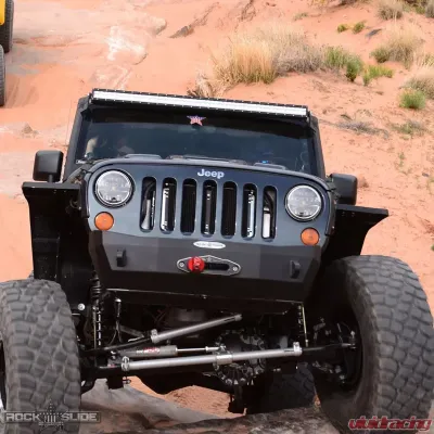 Rock-Slide Engineering RIGID SHORTY FRONT BUMPER / NO BULLBAR / WITH WINCH PLATE Jeep Wrangler 2007-2018 - FB-S-101-JK