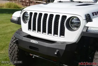 Rock Slide Engineering Winch Plate Rigid Series Shorty Front Bumper w/o Bull Bar Jeep Wrangler JL 2018-2020 - FB-S-101-JL
