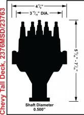MSD Black, Chevy Tall Deck Dual Sync Distributor                                     - 23763 - Image 6
