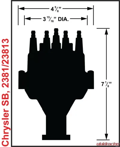 MSD Black, Chrysler 318-360 Dual Sync Distributor - 23813