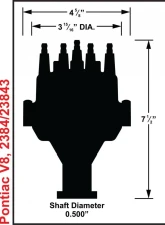 MSD Black, Pontiac V8 Dual Sync Distributor                                     - 23843 - Image 2