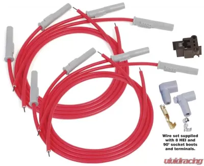 MSD Super Conductor Spark Plug Wire Set, 8 Cyl Multi-Angle Plug, Socket/HEI - 31199