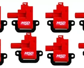 MSD Ignition Coil - GM LS Blaster Series - LS1/LS6 Engines - Red - 8-Pack