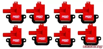 MSD Ignition Coil - GM LS Blaster Series - LS1/LS6 Engines - Red - 8-Pack - 82628
