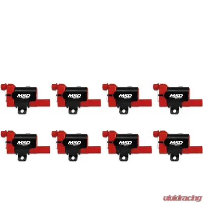 MSD Ignition Coil - GM LS Blaster Series - L-Series Truck Engine - Red - 8-Pack - 82638