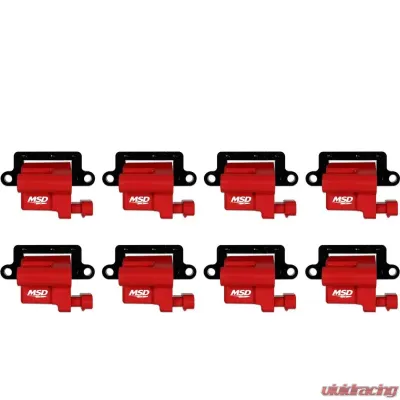 MSD Ignition Coil - GM LS Blaster Series - L-Series Truck Engine - Red - 8-Pack - 82648