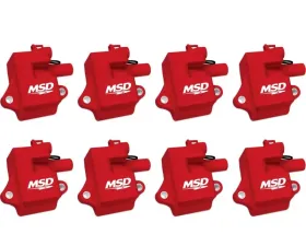 MSD Ignition Coil - Pro Power Series - GM LS1/LS6 Engines - Red - 8-Pack