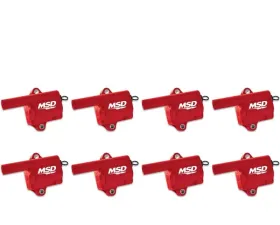 MSD Ignition Coil - Pro Power Series - GM LS Truck Style - Red - 8-Pack