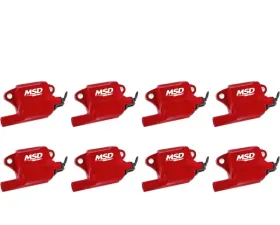 MSD Ignition Coil - Pro Power Series - GM LS2/LS7 Engines - Red - 8-Pack