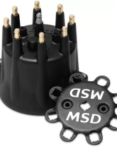 MSD Distributor Cap - V8 - HEI Terminals - Black - Spark Plug Wire Retainer                                     - 84333 - Image 2