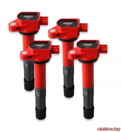 MSD Ignition Coil - Blaster Series - Honda/Acura 2.4L - Red - 4-Pack - 82194