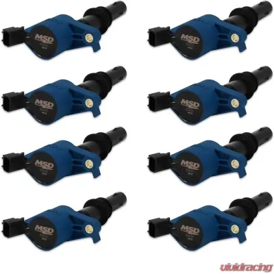 MSD Ignition Coil - Blaster - Ford 3-Valve V8 - Blue - 8-Pack - 824385